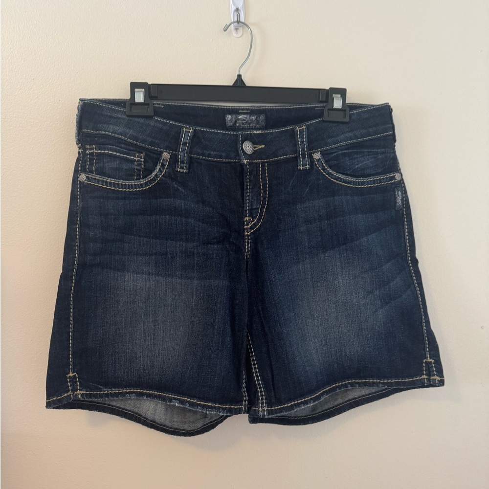 Women's Silver Denim Shorts